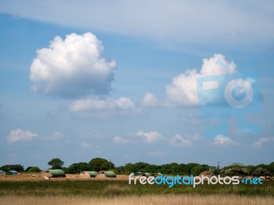View Towards A Pig Farm In Covehithe Stock Photo