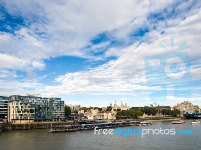 View Towards The Tower Of London Stock Photo