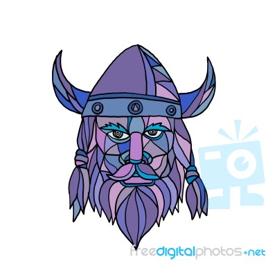 Viking Head Mascot Mosaic Stock Image