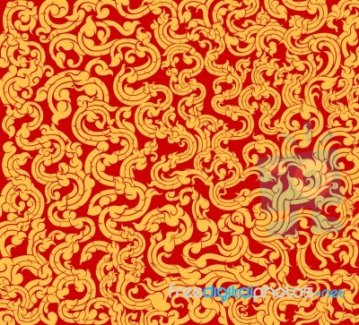 Vine Art Pattern On A Red Background Stock Image