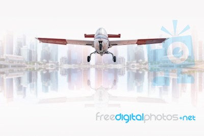 Vintage Aircraft Flying Stock Photo