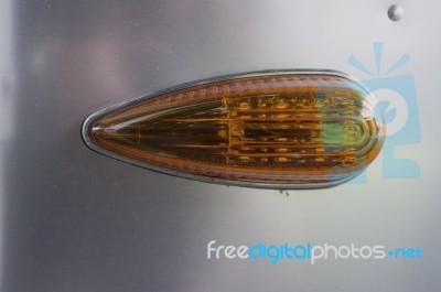 Vintage Auto Rear Tail Light Bulb And Lens Detail Stock Photo