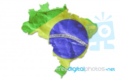 Vintage Brazil Flag Stock Image