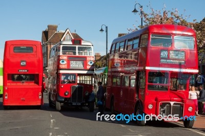 Vintage Bus Rally In East Grinstead West Sussex Stock Photo