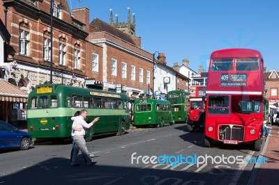 Vintage Bus Rally In East Grinstead West Sussex Stock Photo