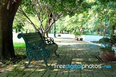 Vintage Chair In Garden Stock Photo