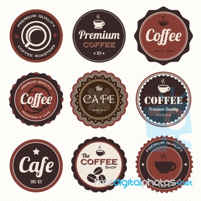 Vintage Coffee Badges And Labels Stock Image