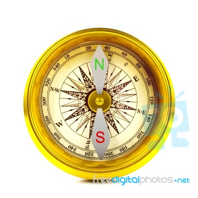 Vintage Golden Compass Stock Image
