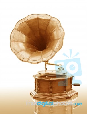 Vintage Gramophone Stock Photo