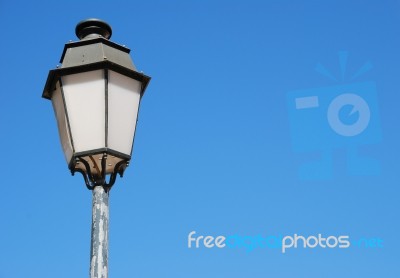 Vintage Lamp Post (blue Sky Background) Stock Photo