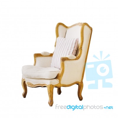 Vintage Luxury Armchair Isolated On White Stock Photo