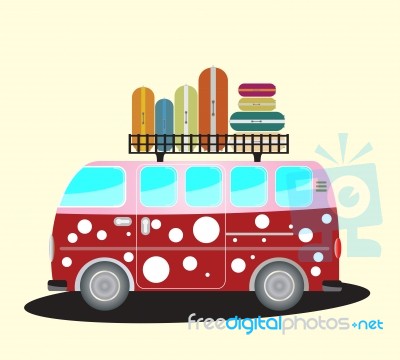 Vintage Passenger Van Stock Image