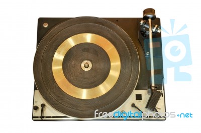 Vintage Record Player Isolated Stock Photo