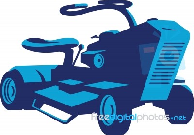 Vintage Ride On Lawnmower Retro Stock Image