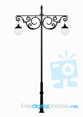 Vintage Street Lamp On White Background Stock Image