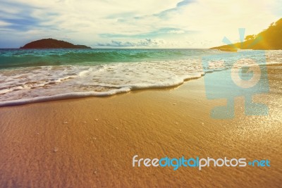 Vintage Style Beach At Similan National Park In Thailand Stock Photo