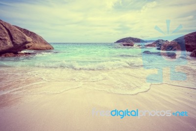 Vintage Style Sea And Beach In Thailand Stock Photo