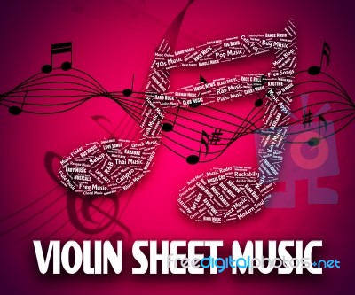 Violin Sheet Music Represents Sound Tracks And Books Stock Image