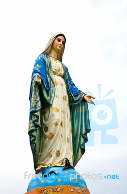 Virgin Mary Statue At Chantaburi Province, Thailand Stock Photo