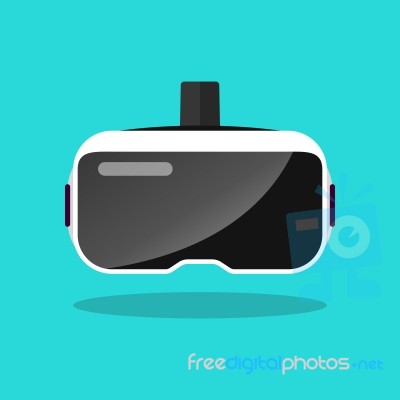 Virtual Reality Headset In Flat Style Stock Image
