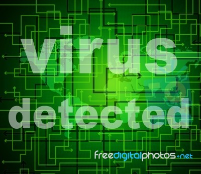 Virus Detected Means Find Antiviral And Detects Stock Image