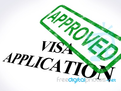 Visa Application Approved Stamp Stock Image