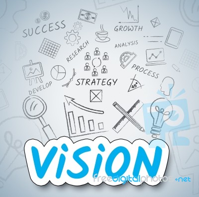 Vision Ideas Indicates Target Considering And Reflect Stock Image