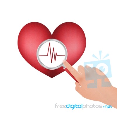 Vital Signs Of The Heart And Magnifier Stock Image