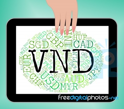 Vnd Currency Shows Forex Trading And Banknotes Stock Image