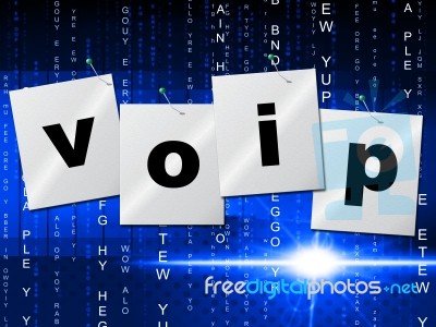 Voip Communication Represents Internet Telephony And Communicate… Stock Image