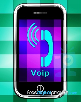 Voip On Phone Displays Voice Over Internet Protocol Or Ip Teleph… Stock Image