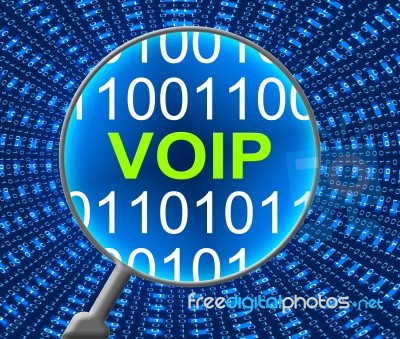 Voip Online Indicates Web Site And Net Stock Image