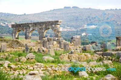 Volubilis In Morocco Africa The Old Stock Photo