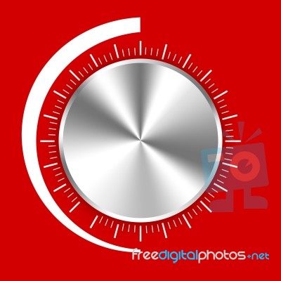 Volume Knob On Red Stock Image