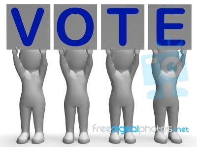 Vote Banners Shows Political Elections Or Choices Stock Image