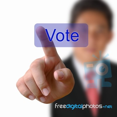 Vote Button On Keyboard Stock Image