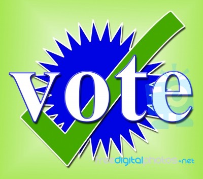 Vote Tick Means All Right And Ok Stock Image