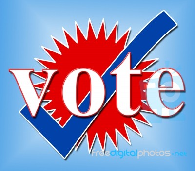 Vote Tick Shows All Right And Ok Stock Image