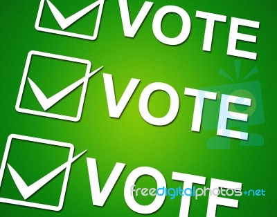 Vote Ticks Indicates Choosing Voting And Choose Stock Image