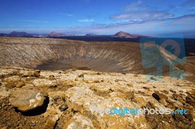 Vulcanic Timanfaya Summer In Los Volcanes Lanzarote Spain Stock Photo