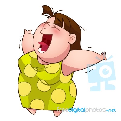 Wake Up Fatty Women Stock Image