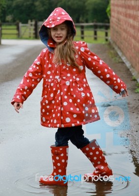 Walking In The Rain Stock Photo