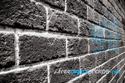 Wall Made From Red Solid Bricks Stock Photo