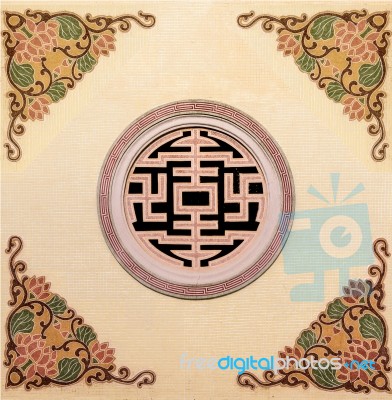 Wall Pattern Chinese Style In Joss House Stock Photo