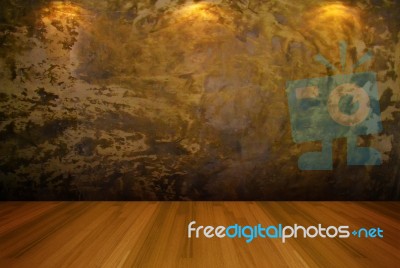 Wall With Wooden Floor Stock Image