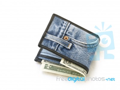 Wallet And Banknote Stock Photo