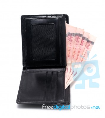 Wallet Close Up On White Background Stock Photo