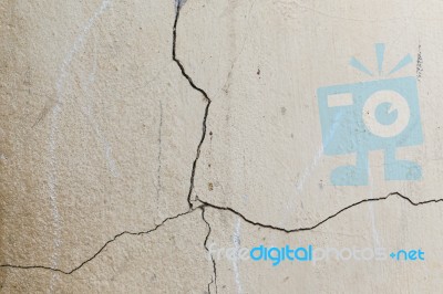 Walls Crack Closeup Detail Stock Photo