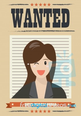 Wanted Business Woman Stock Image