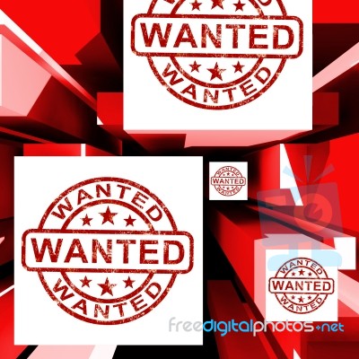 Wanted On Cubes Shows Needed Stock Image